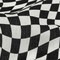 1 Yard Linen and Rayon Woven Black and White Warped Checks Down the Rabbit Hole Print